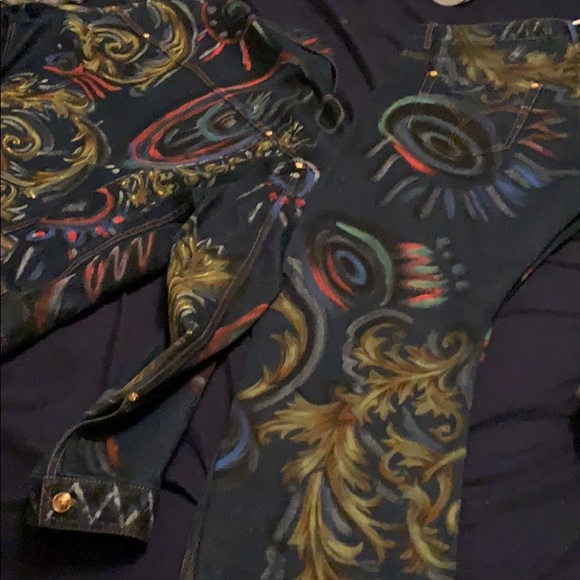 Versace handpainted Jeans and jean jacket - Picture 4 of 8